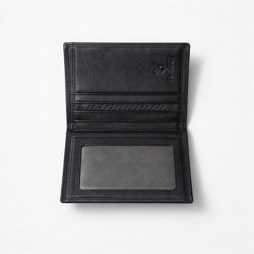 Bi-fold Leather Wallet For Men – Black