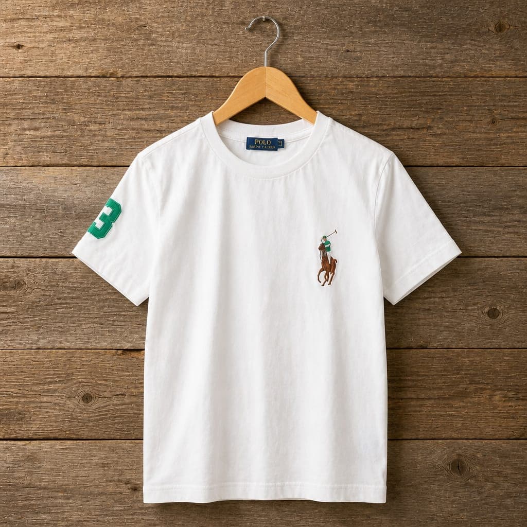 Men's Classic Fit Crew Neck Logo T-Shirt – White