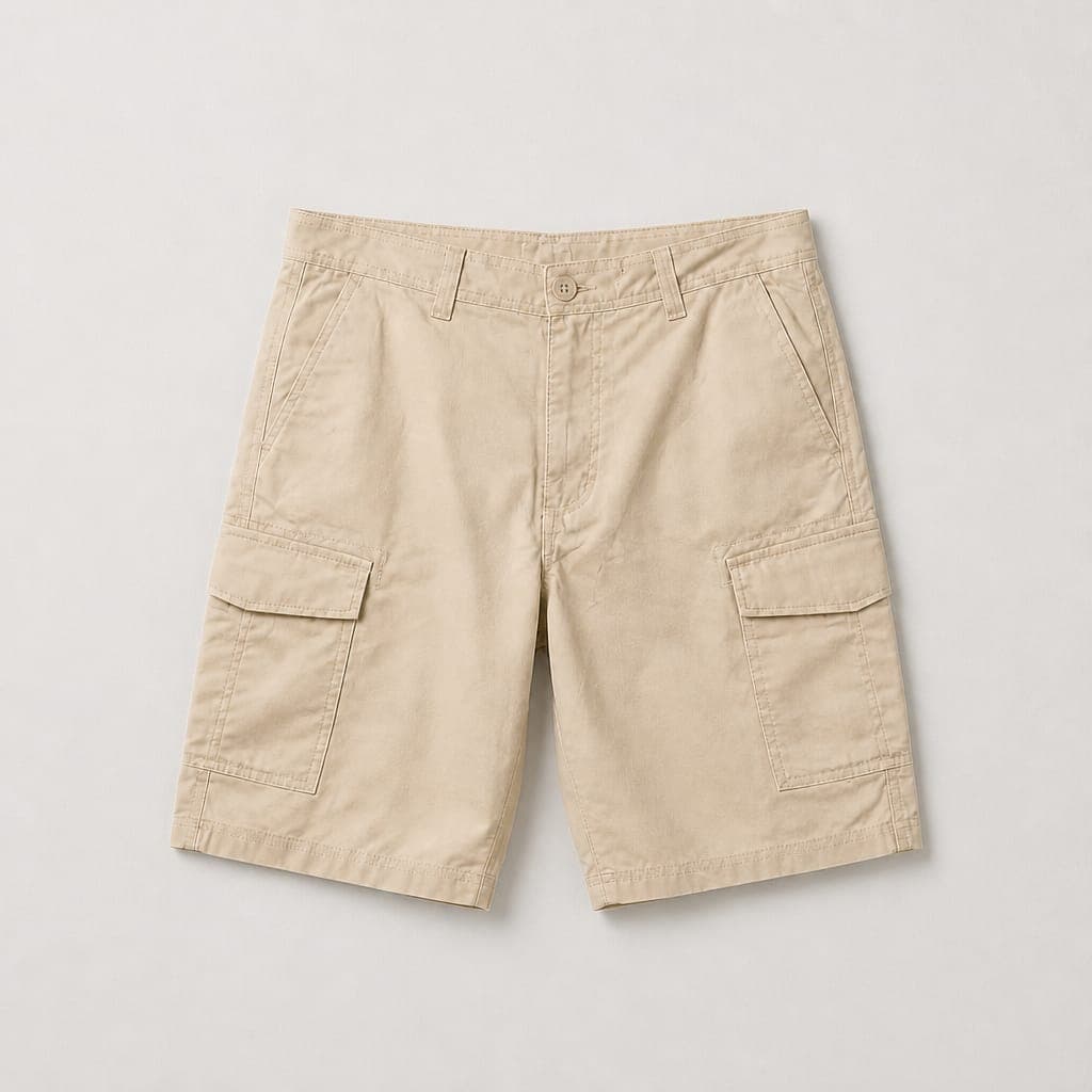 Men’s Classic Lightweight Utility Cargo Shorts – Light Beige