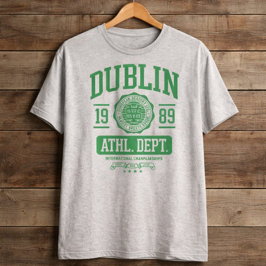 Men’s Classic Sport-Inspired Graphic T-Shirt – Light Grey