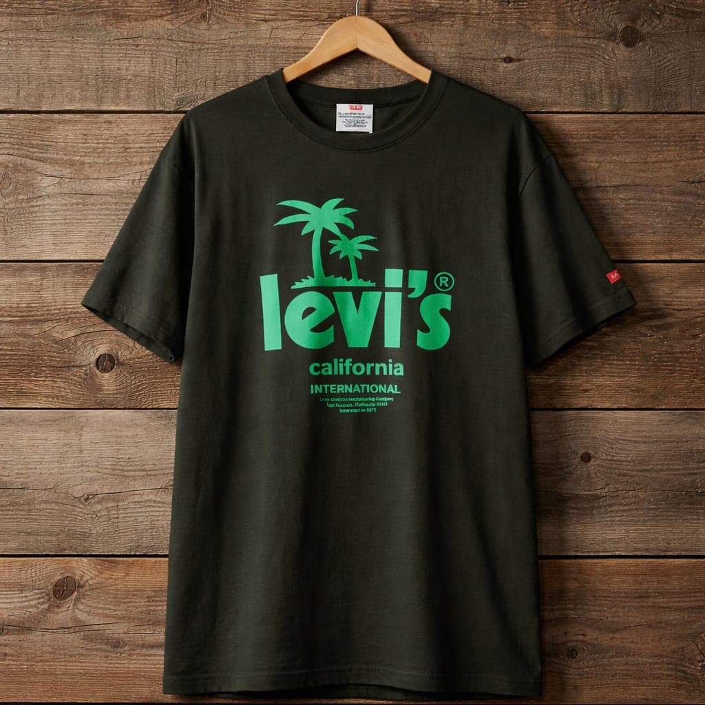 Men's Levi's California Logo Graphic Crew Neck T-Shirt – Dark Green