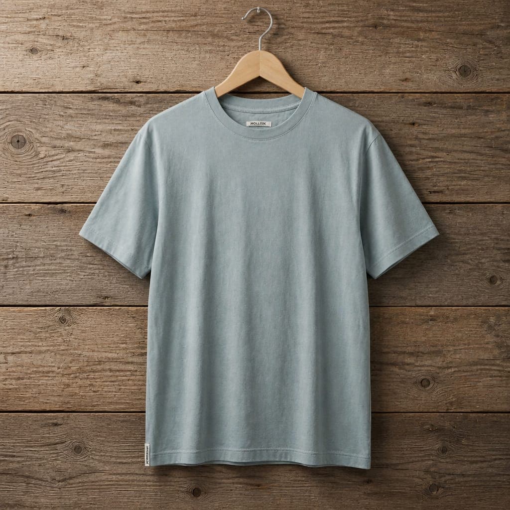 Men's Light Grey Plain Crew Neck Short Sleeve T-Shirt – Light Blue Grey