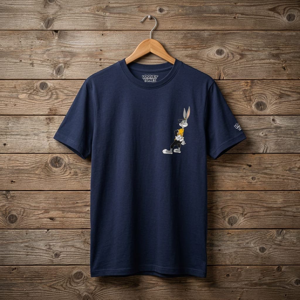 Men's Looney Tunes Bugs Bunny Crew Neck Graphic T-Shirt – Navy Blue
