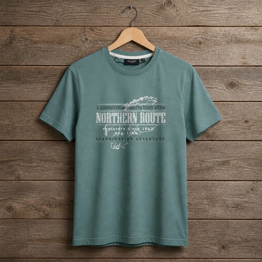 Men's Northern Route Graphic Crew Neck T-Shirt – Sage Green