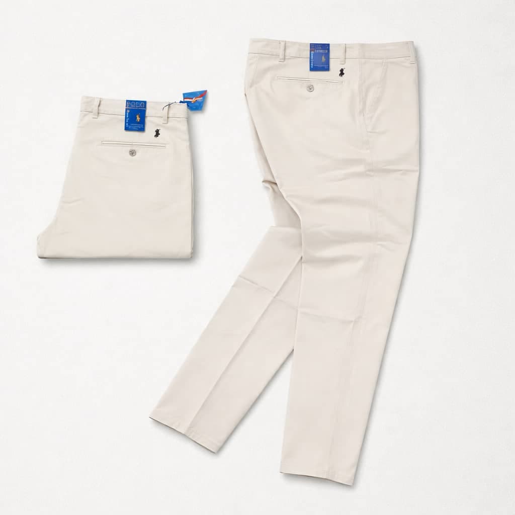 Men’s Premium Regular Fit Cotton Chino Pants – Beige