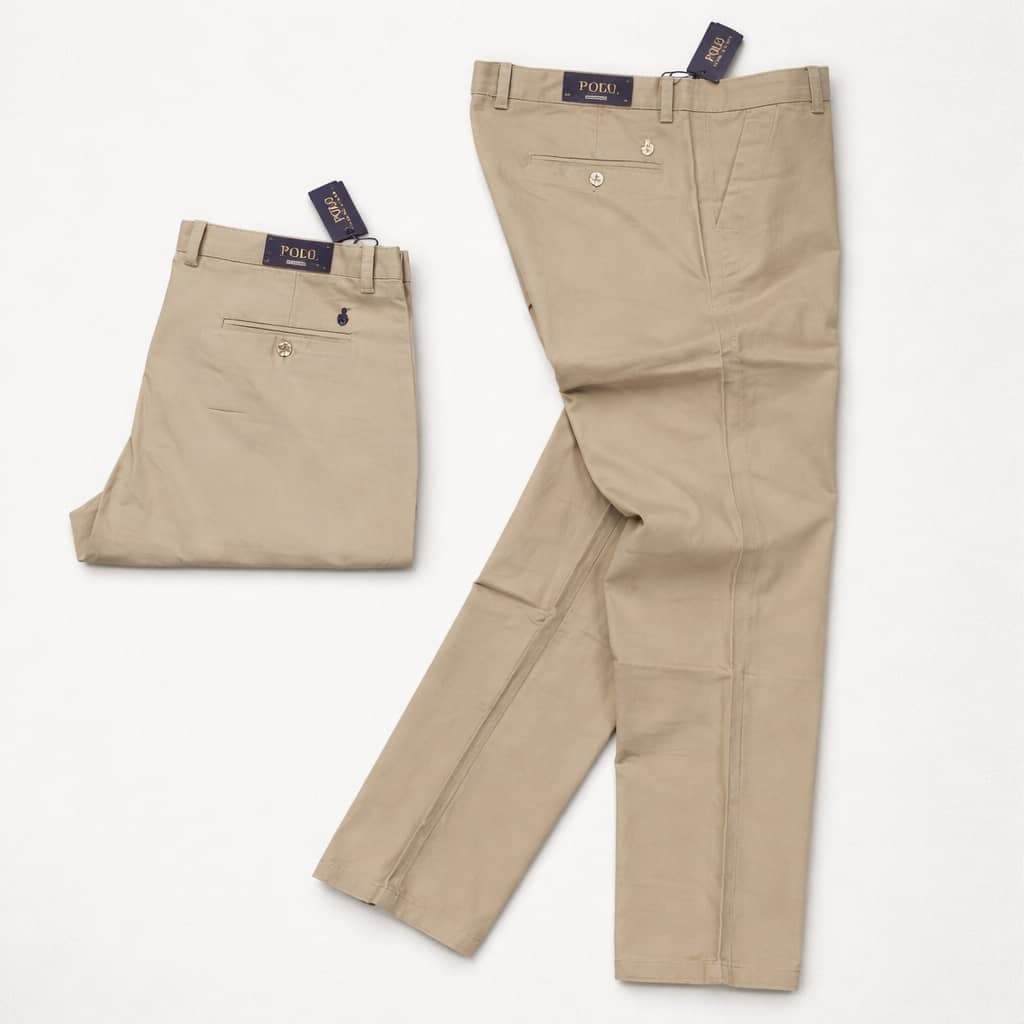 Men’s Premium Regular Fit Cotton Chino Pants – Khaki