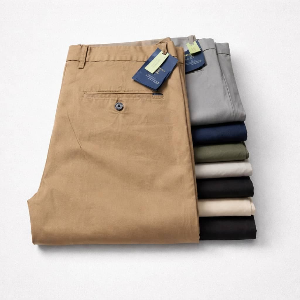 Men's Premium Stretch Cotton Chinos Pants – Camel Brown