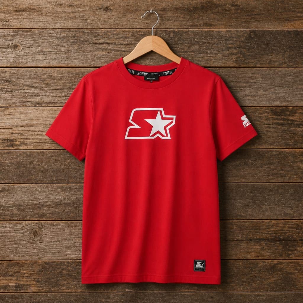 Men's Starter Logo Graphic Crew Neck T-Shirt – Red