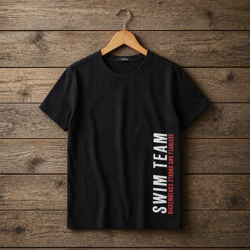 Men's Swim Team Graphic Crew Neck T-Shirt – Black