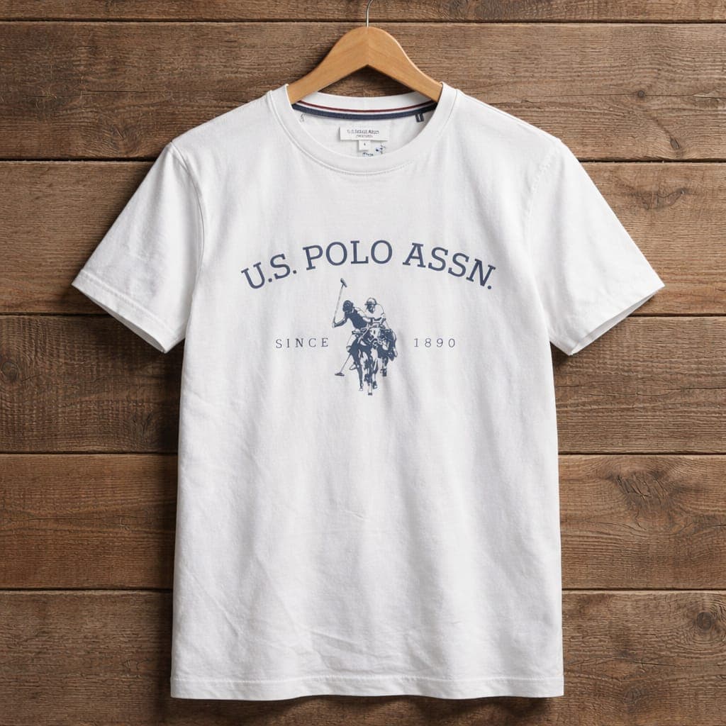 Men's White U.S. Polo Assn. Graphic Crew Neck T-Shirt – White