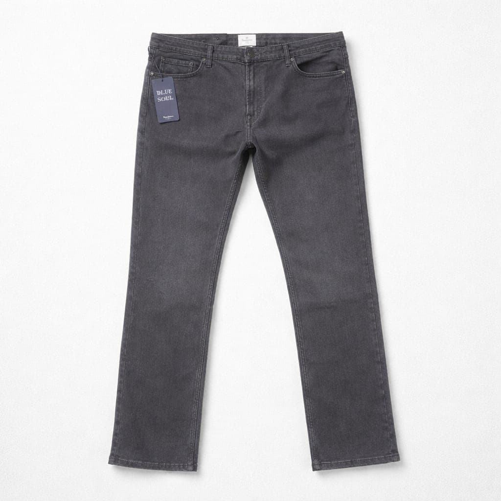 Pepe Jeans Men’s Regular Fit Stretch Denim Jeans – Washed Charcoal Grey