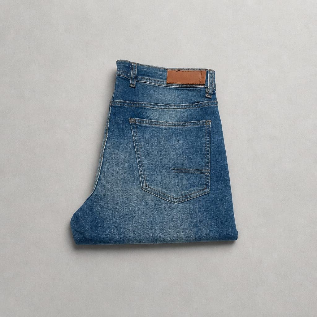 Reserved Men's Straight Fit Stretch Jeans – Light Blue