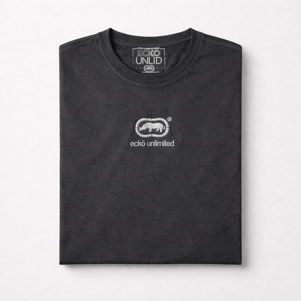 Men’s Ecko Unltd. Logo Crew Neck Short Sleeve T-Shirt – Washed Black