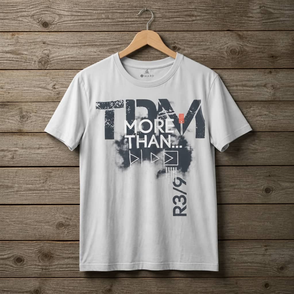 Ward Men's Graphic Print Crew Neck T-Shirt – Light Grey