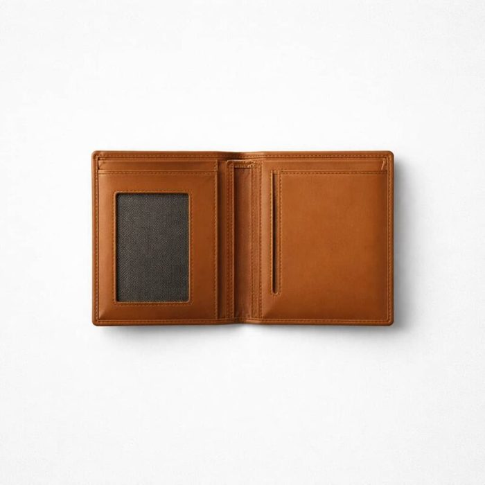 Bi-fold Leather Wallet For Men – Brown