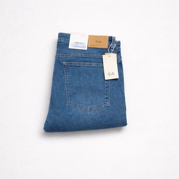 C&A Men’s Regular Fit Stretch Denim Jeans – Medium Blue Wash — image 1