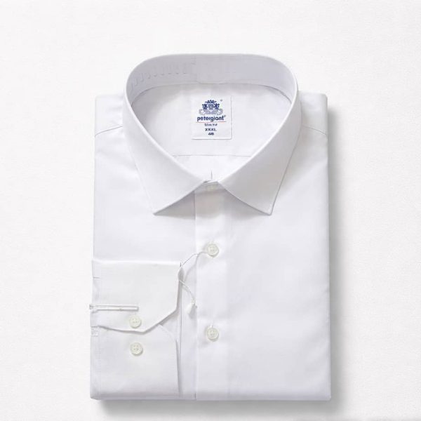 Classic Long Sleeve Dress Shirt For Men – White — image 1