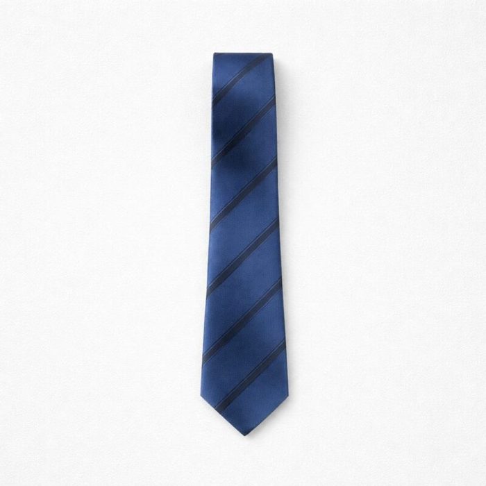 Classic Striped Tie and Pocket Square Set For Men – Royal Blue — image 1