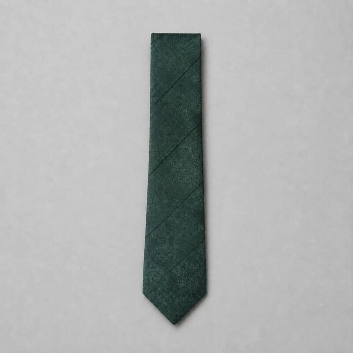 Courtiee Gimmy Men’s Paisley Jacquard Tie & Pocket Square Set – Emerald Green — image 1