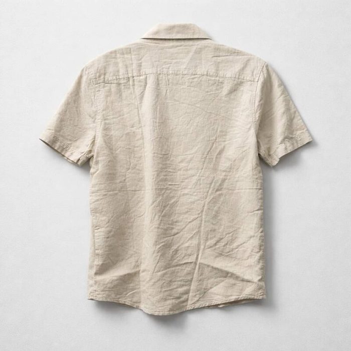 LRS Men’s Short Sleeve Contrast Pocket Shirt – Cream