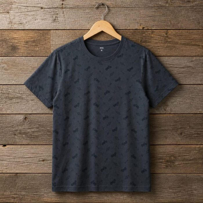 Men’s All-Over Print Crew Neck T-Shirt – Charcoal Grey — image 1