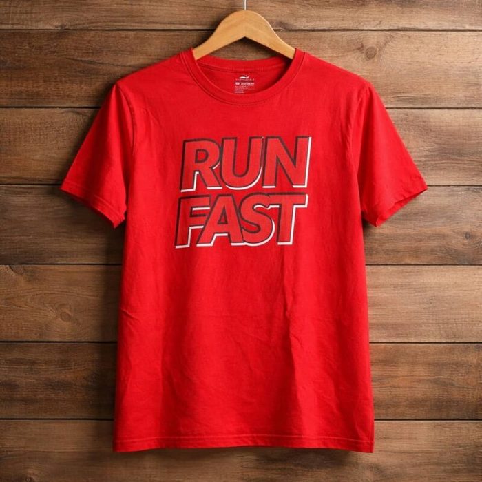 Men’s Athletic Graphic Crew Neck T-Shirt – Red — image 1