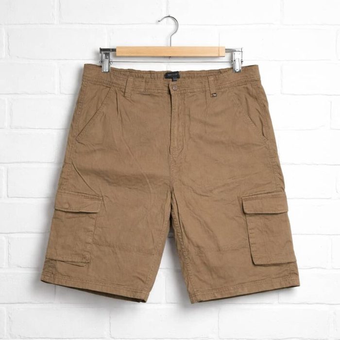 Men’s Belted Cargo Short – Khaki Brown