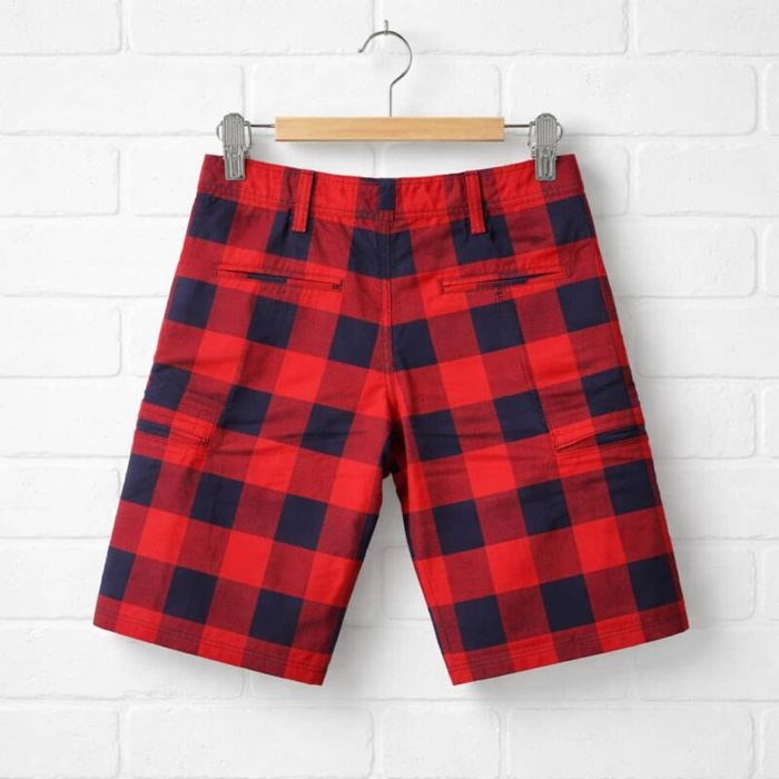 Men’s Checkered Urban Bold Shorts – Red/Blue