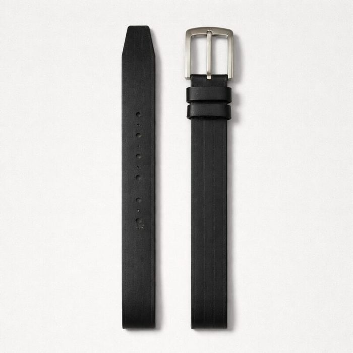 Men’s Classic Leather Formal Buckle Belt – Black — image 1