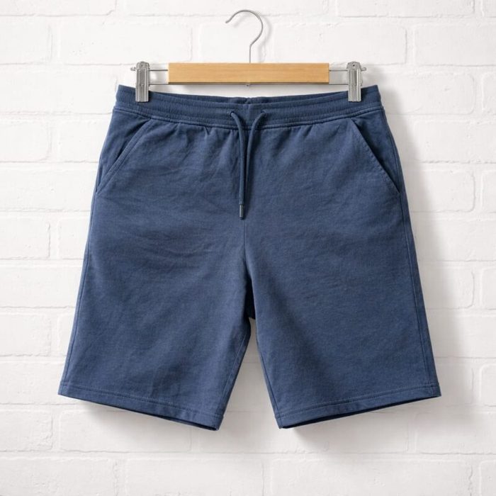 Men’s Classic Drawstring Sweat Jogger Shorts – Navy Blue — image 1