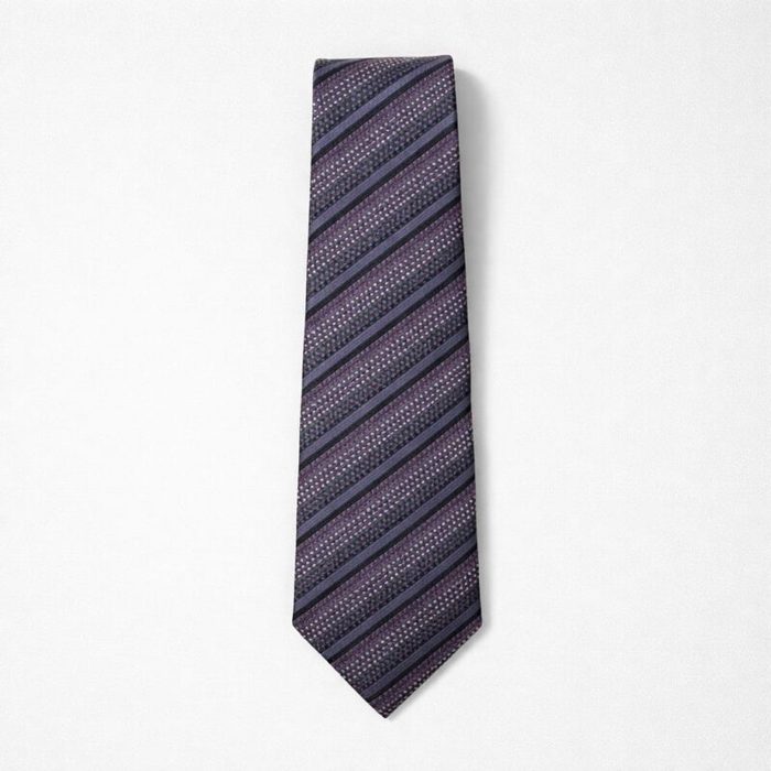 Mens Classic Textured Striped Neck Tie Deep Purple Black Silver Stripes