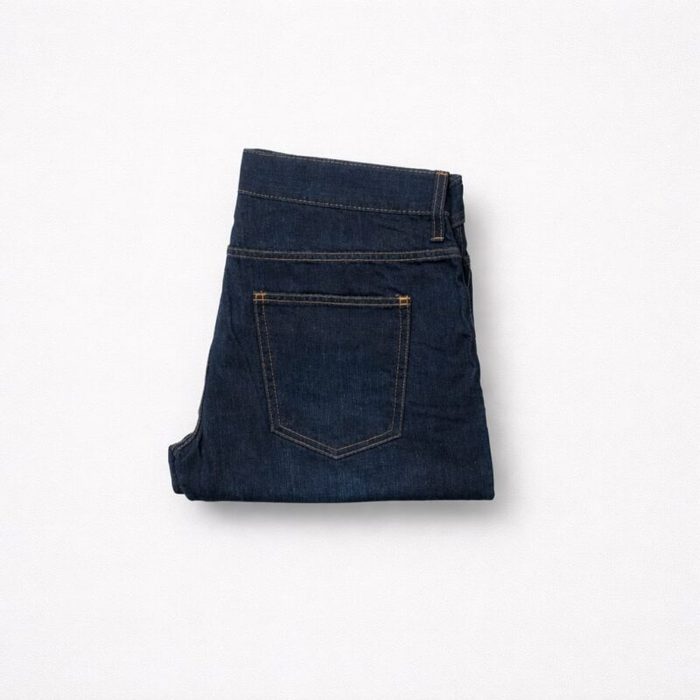 Men’s Copper Tone Non-Stretch Denim Jeans – Dark Wash Indigo — image 1