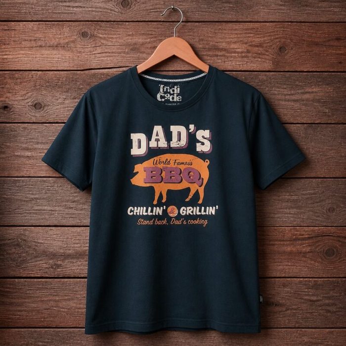 Men’s “Dad’s BBQ – Chillin’ & Grillin’” Graphic T-Shirt – Dark Navy — image 1