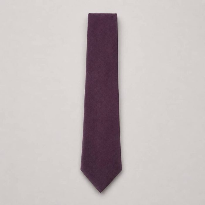 Men’s Satin Neck Tie with Matching Pocket Square – Dark Purple — image 1