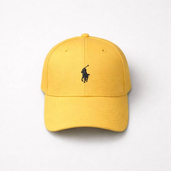 Mens Embroidered Pony Baseball Cap Yellow
