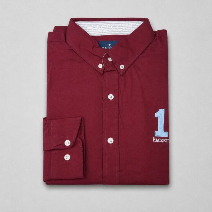 Men’s Heritage Oxford Long Sleeve Shirt – Wine — image 1