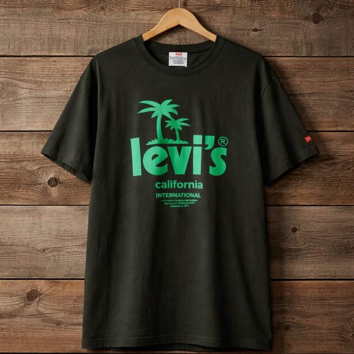 Men’s Levi’s California Logo Graphic Crew Neck T-Shirt – Dark Green — image 1