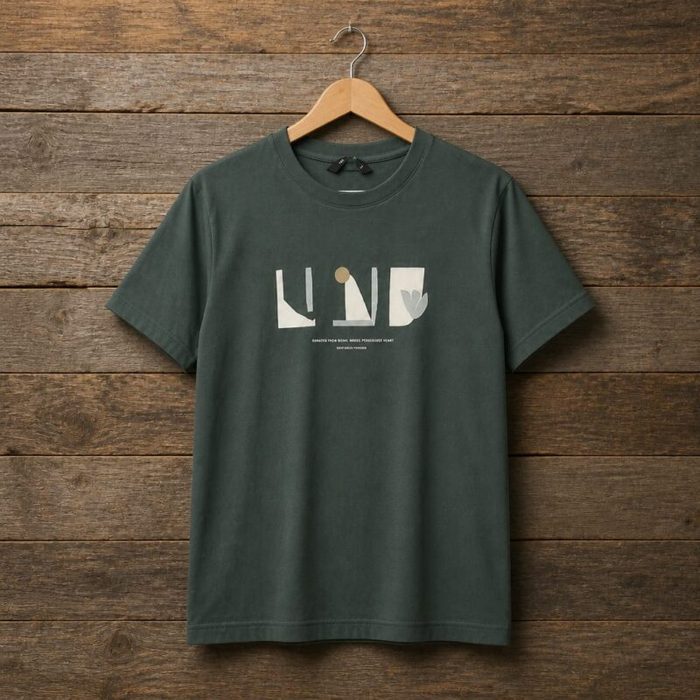 Men’s Minimalist Graphic Crew Neck T-Shirt – Forest Green — image 1