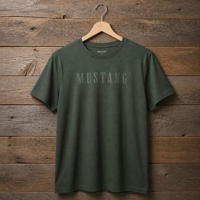Men’s Mustang Minimal Logo T-Shirt – Olive Green — image 1