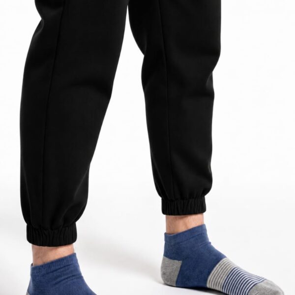 Men’s Navy Blue Ankle Socks with Grey Contrast & Striped Detail — image 1