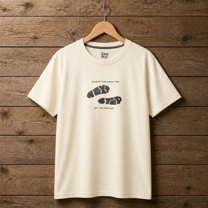 Men’s Next Step Graphic Crew Neck T-Shirt – Off-White — image 1