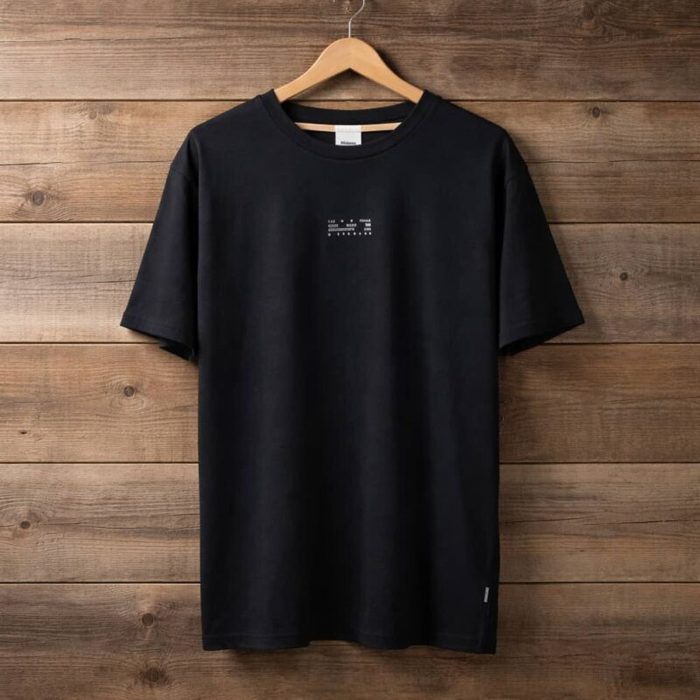 Mens Numeric Dual Graphic Print Crew Neck T Shirt Black
