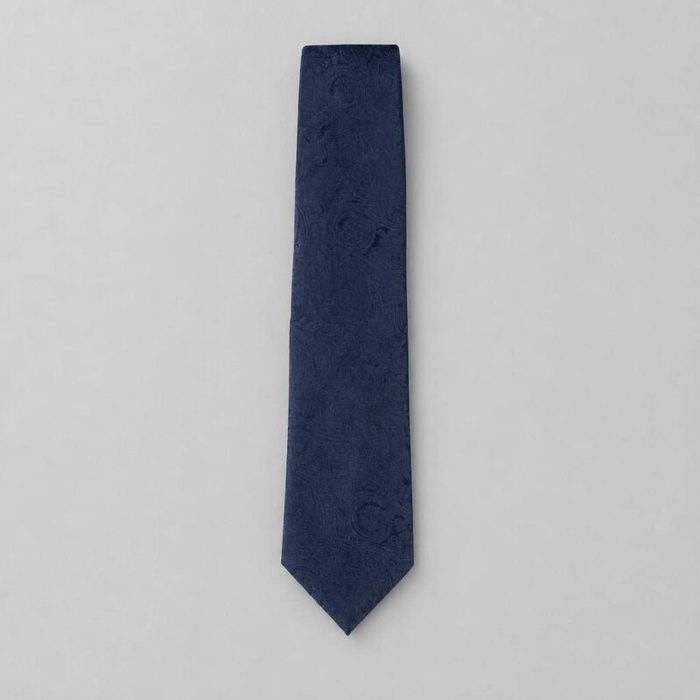 Men’s Paisley Neck Tie with Matching Pocket Square – Navy Blue — image 1