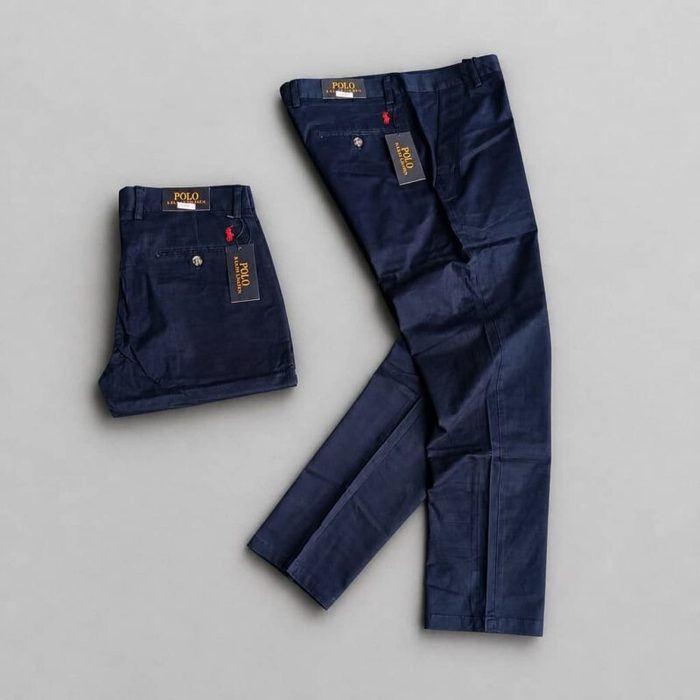 Men’s Premium Classic Fit Cotton Chino Pants – Navy Blue — image 1