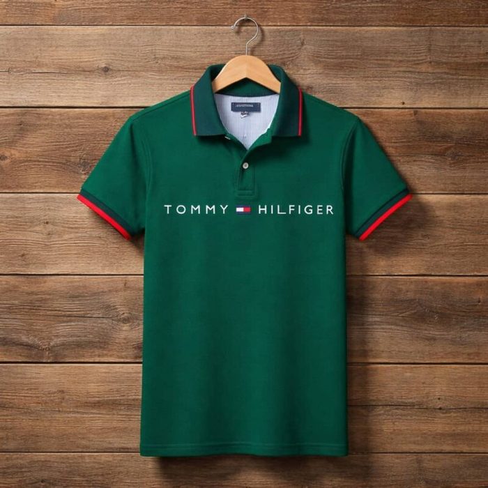 Men’s Premium Contrast / Tipped Accents Polo Shirt – Forest Green — image 1