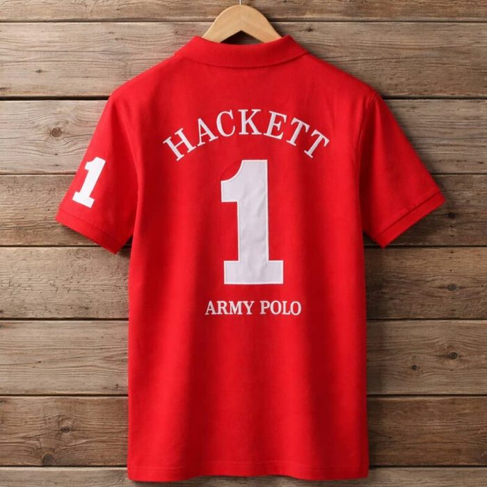 Men’s Premium Embroidered Crested Polo Shirt – Red