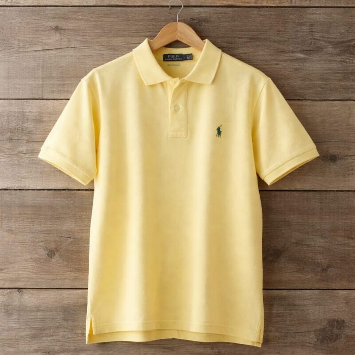 Men’s Premium Embroidered Polo Shirt – Light Yellow — image 1