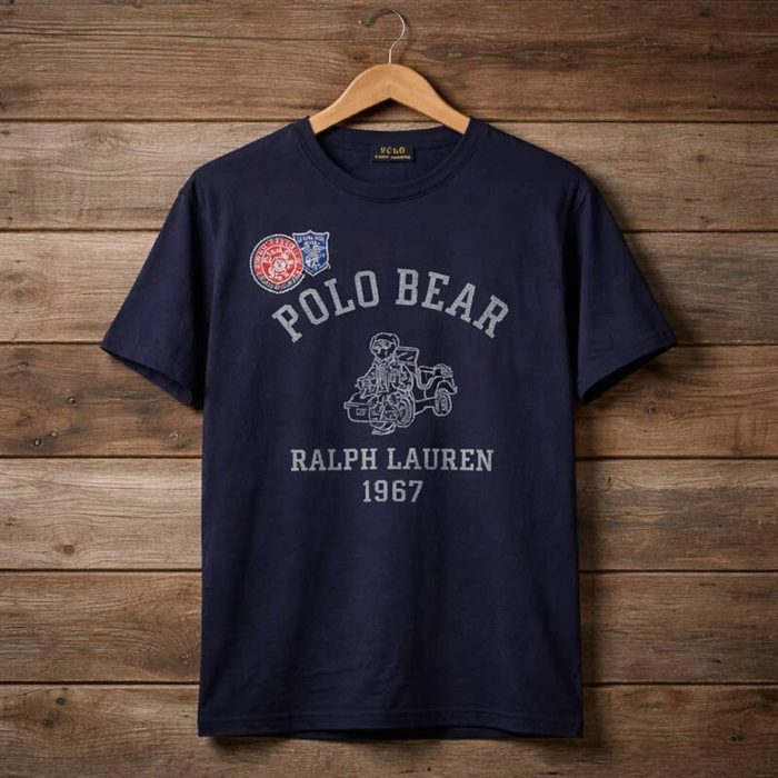 Men’s Premium Graphic Print Crew Neck T-Shirt – Navy Blue — image 1