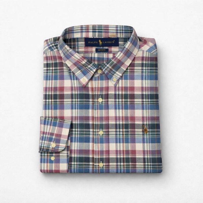 Men’s Premium Multi-Color Plaid Long Sleeve Shirt — image 1