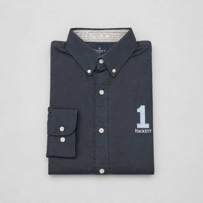 Men’s Premium Oxford Long Sleeve Embroidered Shirt – Navy Blue — image 1